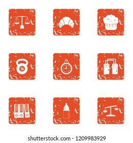 Equality icons set. Grunge set of 9 equality vector icons for web isolated on white background