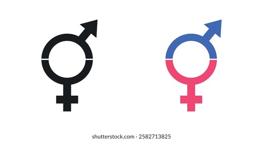 Equality icons set vectors black and colored style