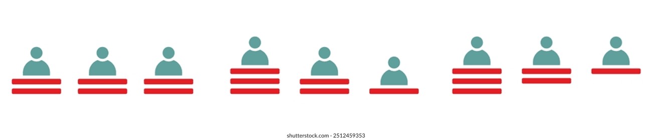 Gleichheit, Ungleichheit, Gleichheit Symbolsatz Vektor Illustration