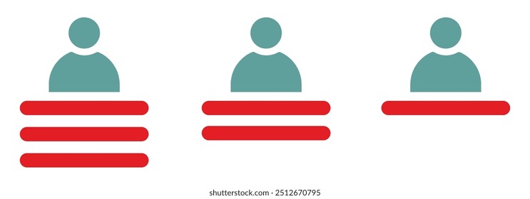 Igualdad, desigualdad, Ilustración vectorial de conjunto de iconos de equidad