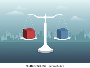 Equality, keep balance. Law scale icon Vector illustration