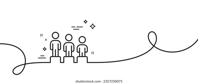 Equality line icon. Continuous one line with curl. Equity culture sign. Gender diversity symbol. Equality single outline ribbon. Loop curve pattern. Vector