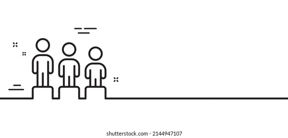 Equality line icon. Equity culture sign. Gender diversity symbol. Minimal line illustration background. Equality line icon pattern banner. White web template concept. Vector