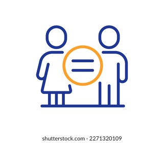 Equality line icon. Ethics balance sign. Equal gender symbol. Colorful thin line outline concept. Linear style equality icon. Editable stroke. Vector