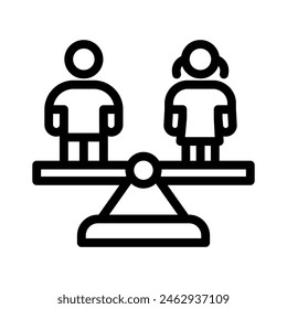 equality line icon illustration vector graphic. Simple element illustration vector graphic, suitable for app, websites, and presentations isolated on white background