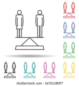 Equality multi color set icon. Simple thin line, outline vector of human rights icons for ui and ux, website or mobile application