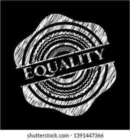 Equality on chalkboard. Vector Illustration. Detailed.