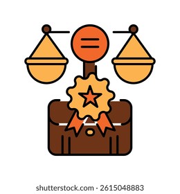 Equality of opportunity color flat icon for digital and print projects.  Minimal clean icons for apps and websites. Modern simple icons for UI UX and branding