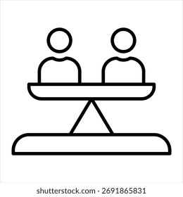 Vector de ilustración de icono de esquema de igualdad