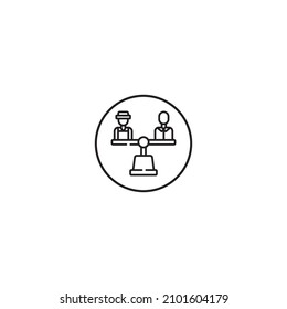 equality outline style icon in circle