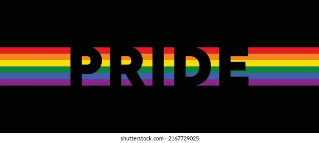 Equality Rainbow Typography Banner Pride Text Stock Vector (Royalty ...