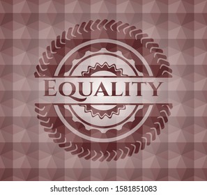 Equality red seamless emblem with geometric background.