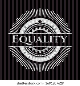 Equality silver shiny emblem]. Vector Illustration. Mosaic.