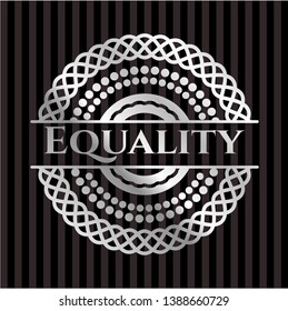 Equality silvery emblem or badge. Vector Illustration. Mosaic.