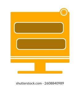 equality symbol with yellow computer screen background 