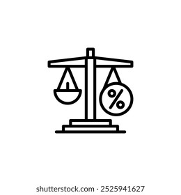 equality tax outline icon and illustration