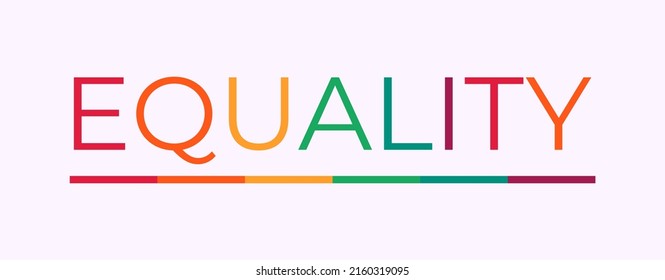 Equality text with LGBT rainbow colors. LGBT pride banner
