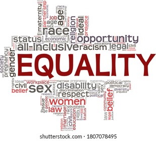 Equality Vector Illustration Word Cloud Isolated Stock Vector (Royalty ...