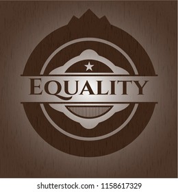 Equality wood icon or emblem