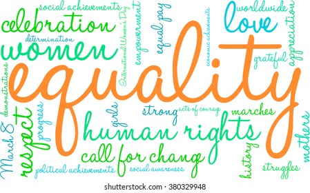 Equality word cloud on a white background. 