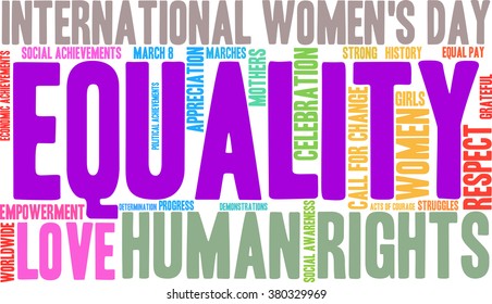 Equality word cloud on a white background. 