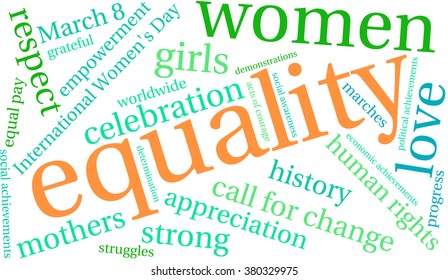 Equality word cloud on a white background. 