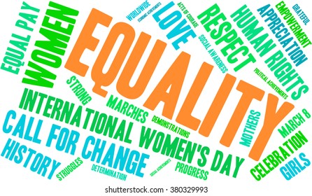 Equality word cloud on a white background. 