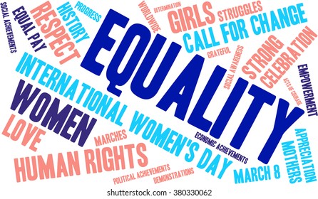 Equality word cloud on a white background. 