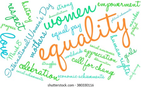 Equality word cloud on a white background. 