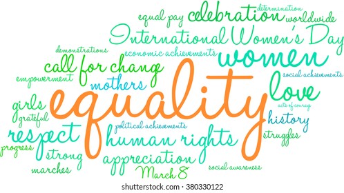 Equality word cloud on a white background. 
