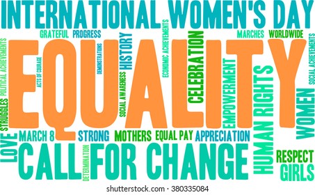 Equality word cloud on a white background. 
