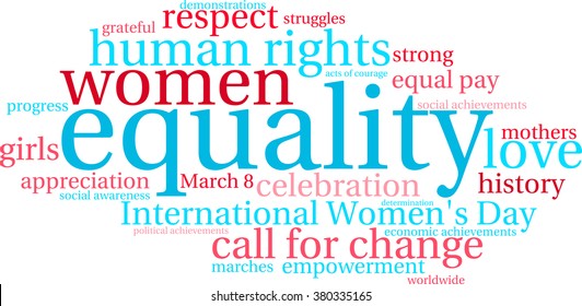Equality word cloud on a white background. 