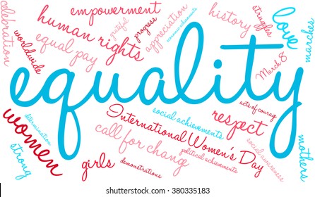 Equality word cloud on a white background. 