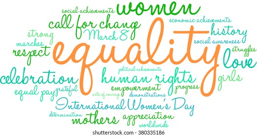 Equality word cloud on a white background. 