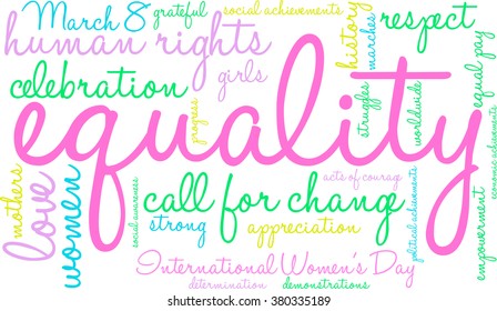 Equality word cloud on a white background. 