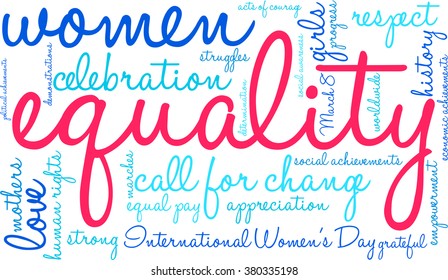 Equality word cloud on a white background. 