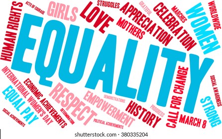 Equality Word Cloud On White Background Stock Vector (royalty Free 