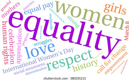 Equality word cloud on a white background. 