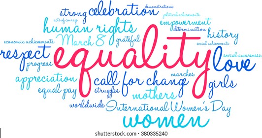 Equality word cloud on a white background. 