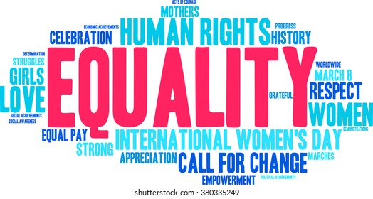 Equality word cloud on a white background. 