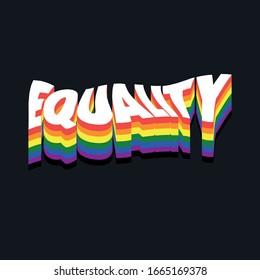 Equality Word Lettering LGBT Colors