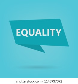equality word on sticker- vector illustration