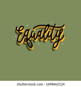 Equality Word Vector Calligraphy Word