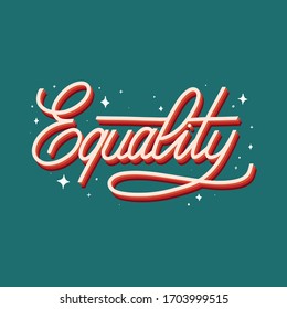 Equality Word Vector Calligraphy Word
