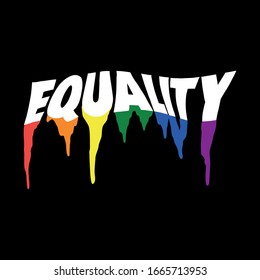 Equality Word Vector Lettering LGBT Colors