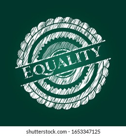 Equality written on a blackboard. Vector Illustration. Detailed.