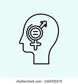equality,gender, head, signs icon. Element of Feminism for mobile concept and web apps icon. Outline, thin line icon for website design and development, app development