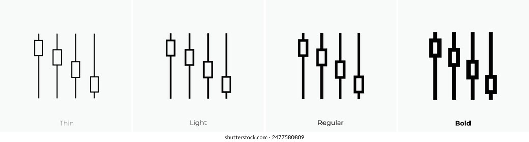 equalize icon. Thin, Light Regular And Bold style design isolated on white background