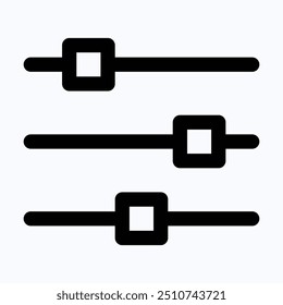 Equalizer, Adjustment Button, Setting Control Vector Icon, User Interface, User Experience, Isolated Lineal Vector Icon.