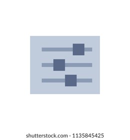 Equalizer adjustment control, sound mixer pixel art icon isolated vector illustration. 8-bit sprite. Design stickers, logo, mobile app.
